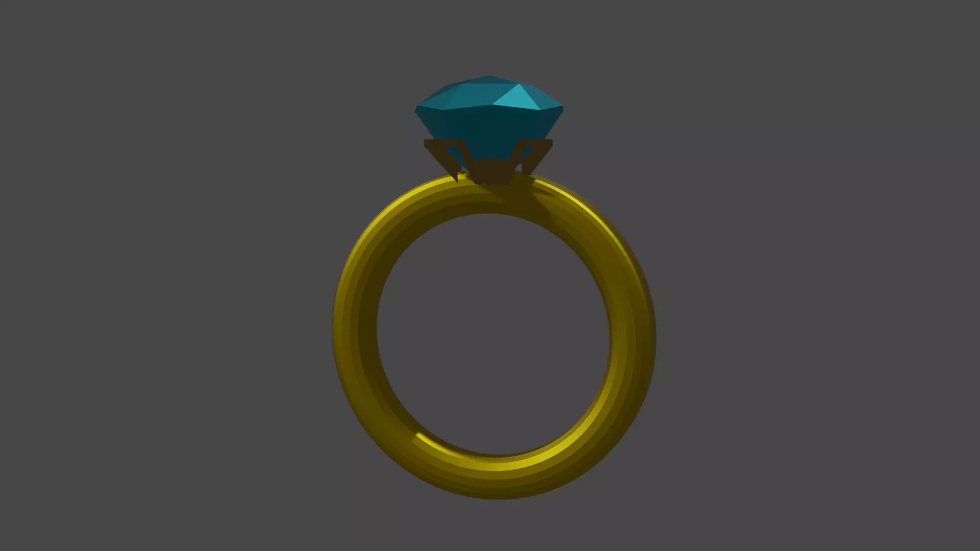 Wedding Ring with Diamond Low-poly 3D model_0