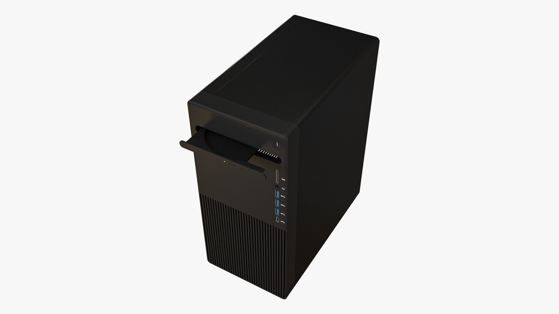 Desktop PC with Optical Drive Black 3D model_8