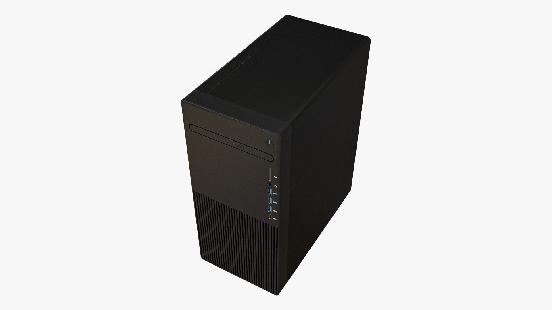 Desktop PC with Optical Drive Black 3D model_9