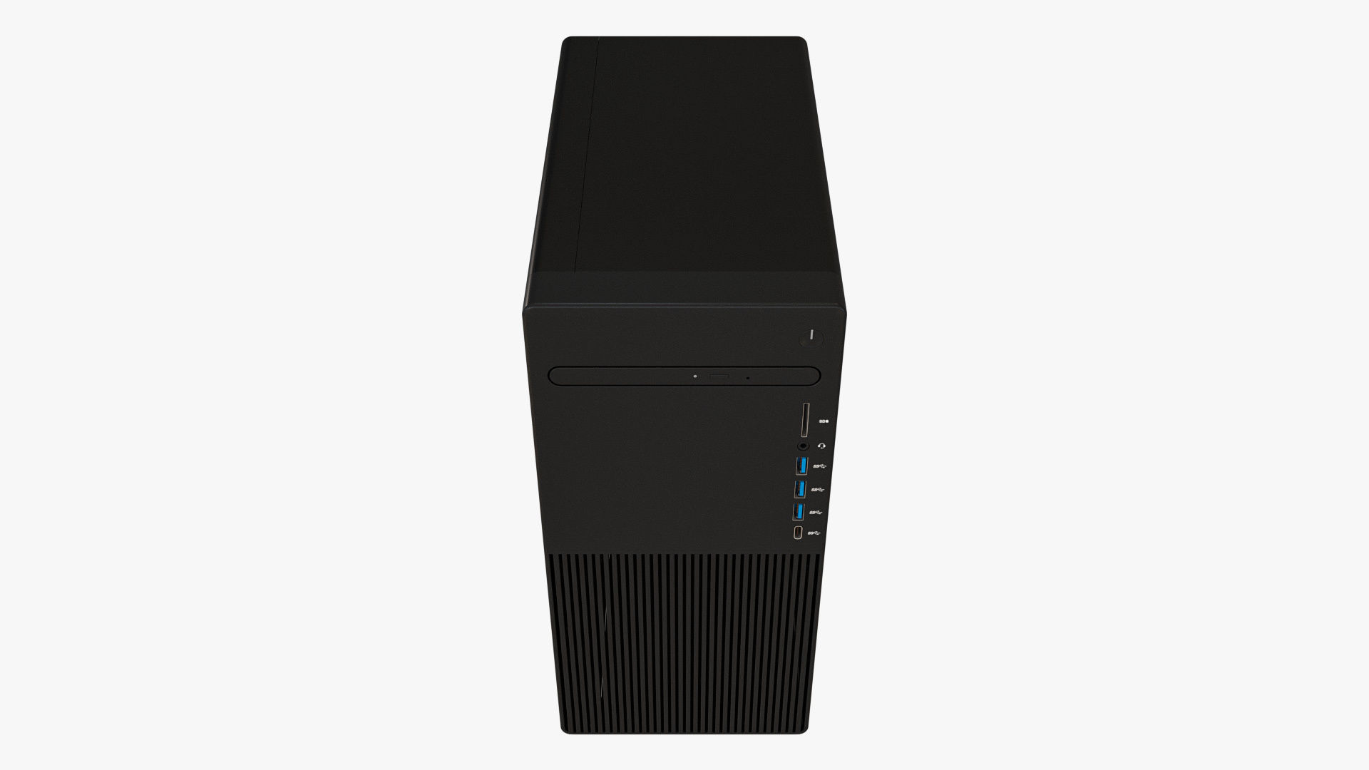 Desktop PC with Optical Drive Black 3D model_7
