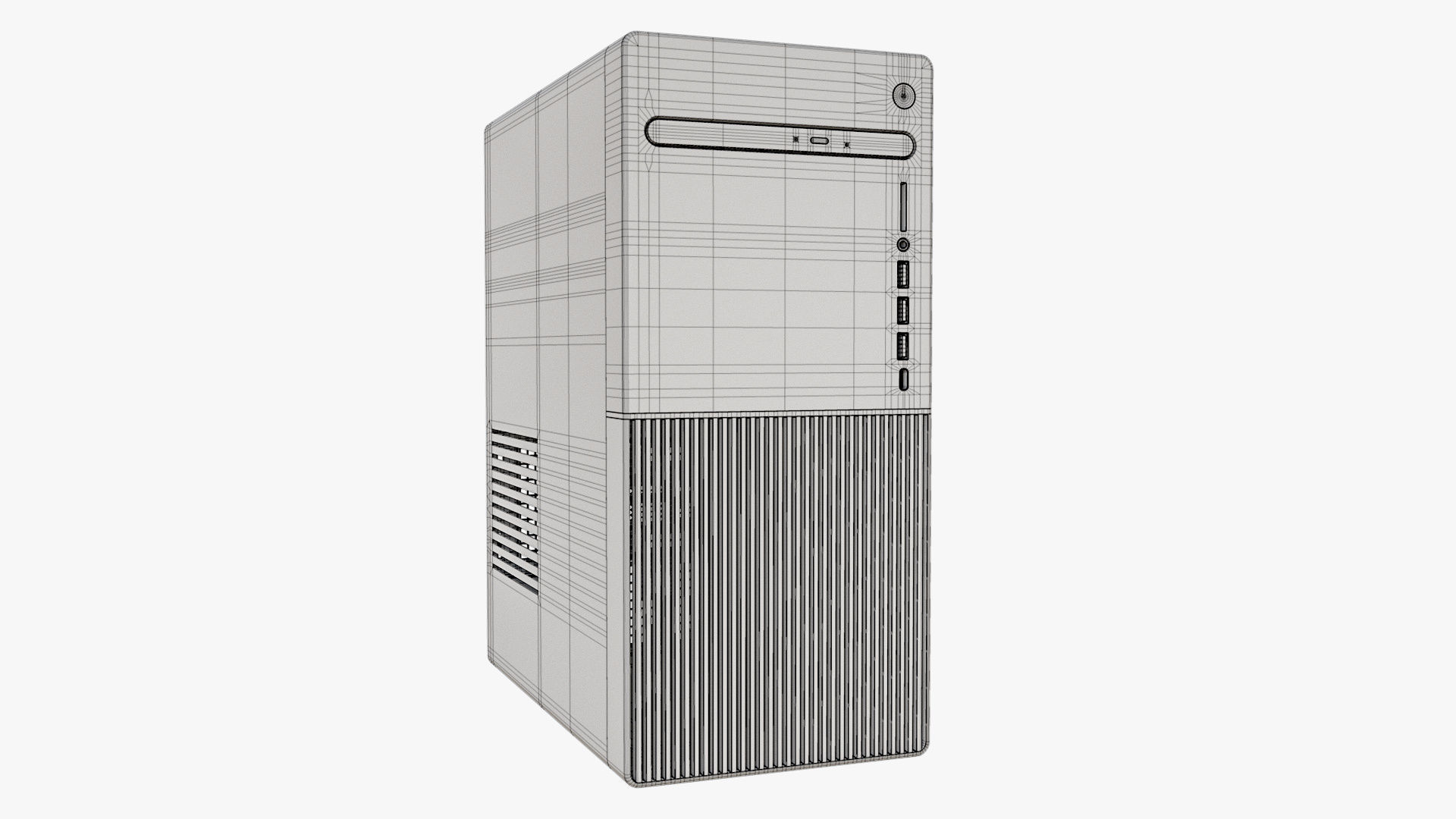 Desktop PC with Optical Drive Black 3D model_16