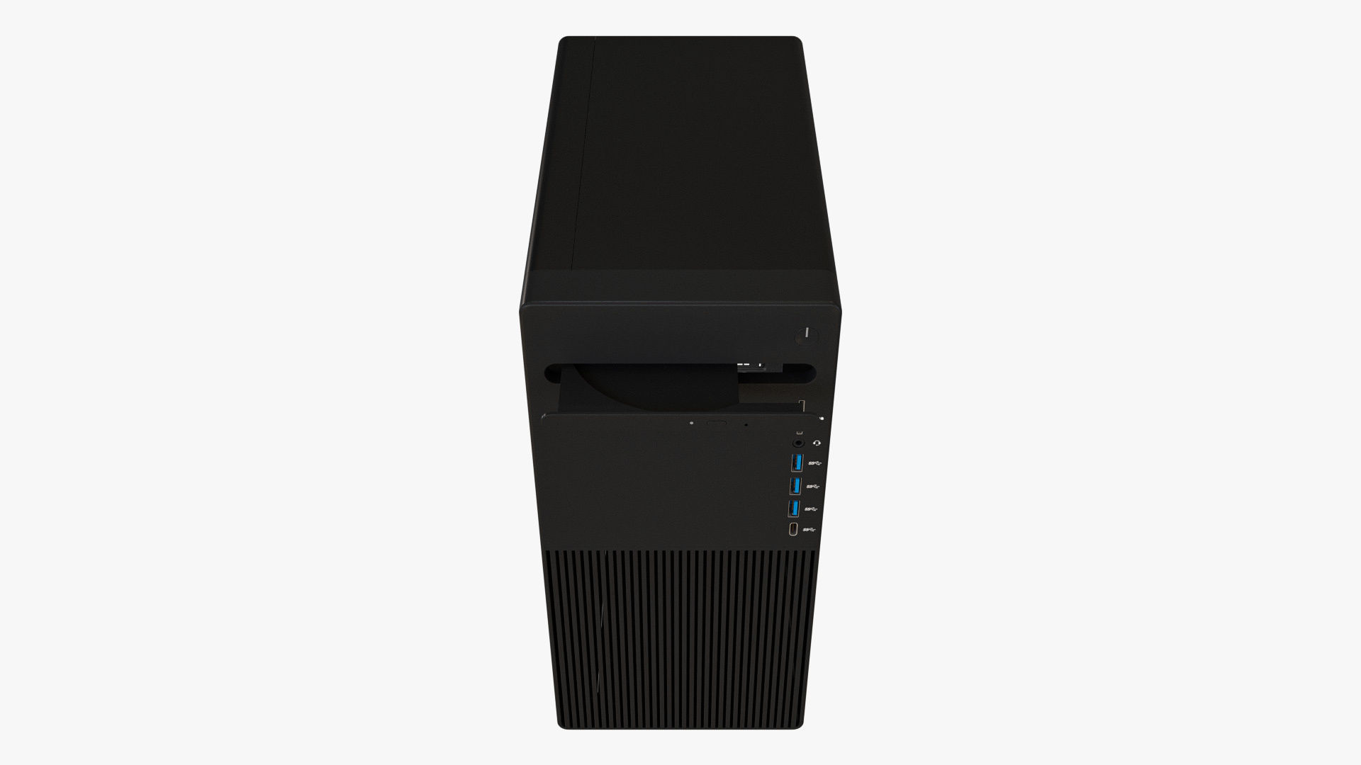Desktop PC with Optical Drive Black 3D model_6