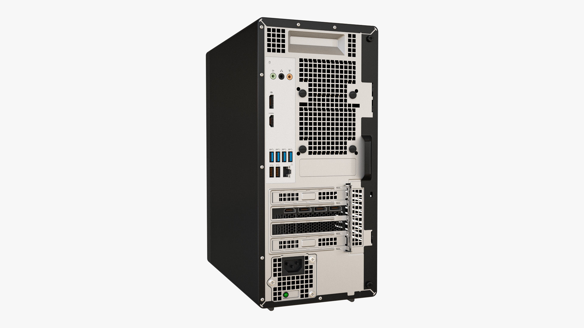 Desktop PC with Optical Drive Black 3D model_1