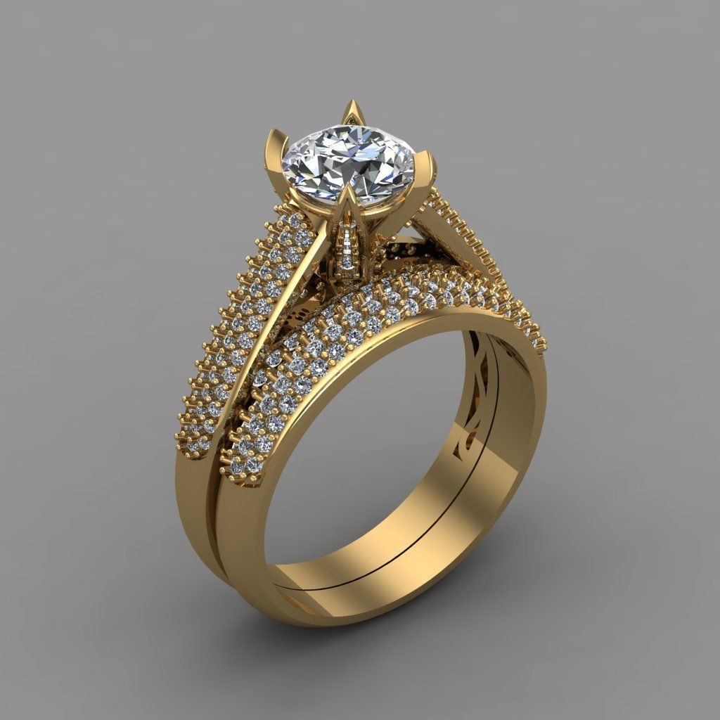 Gorgeous Diamond Ring 3D Print Model 3D print model_5