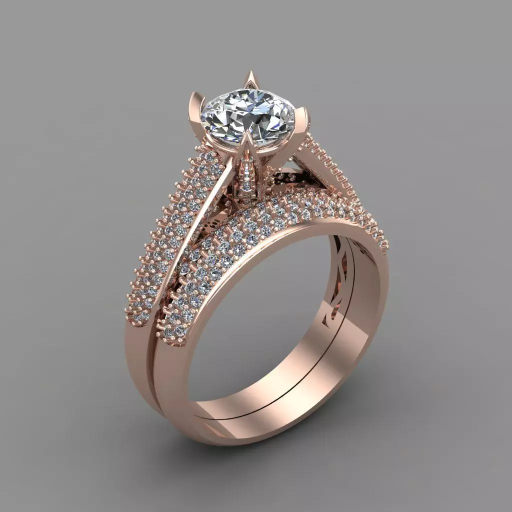 Gorgeous Diamond Ring 3D Print Model 3D print model_0