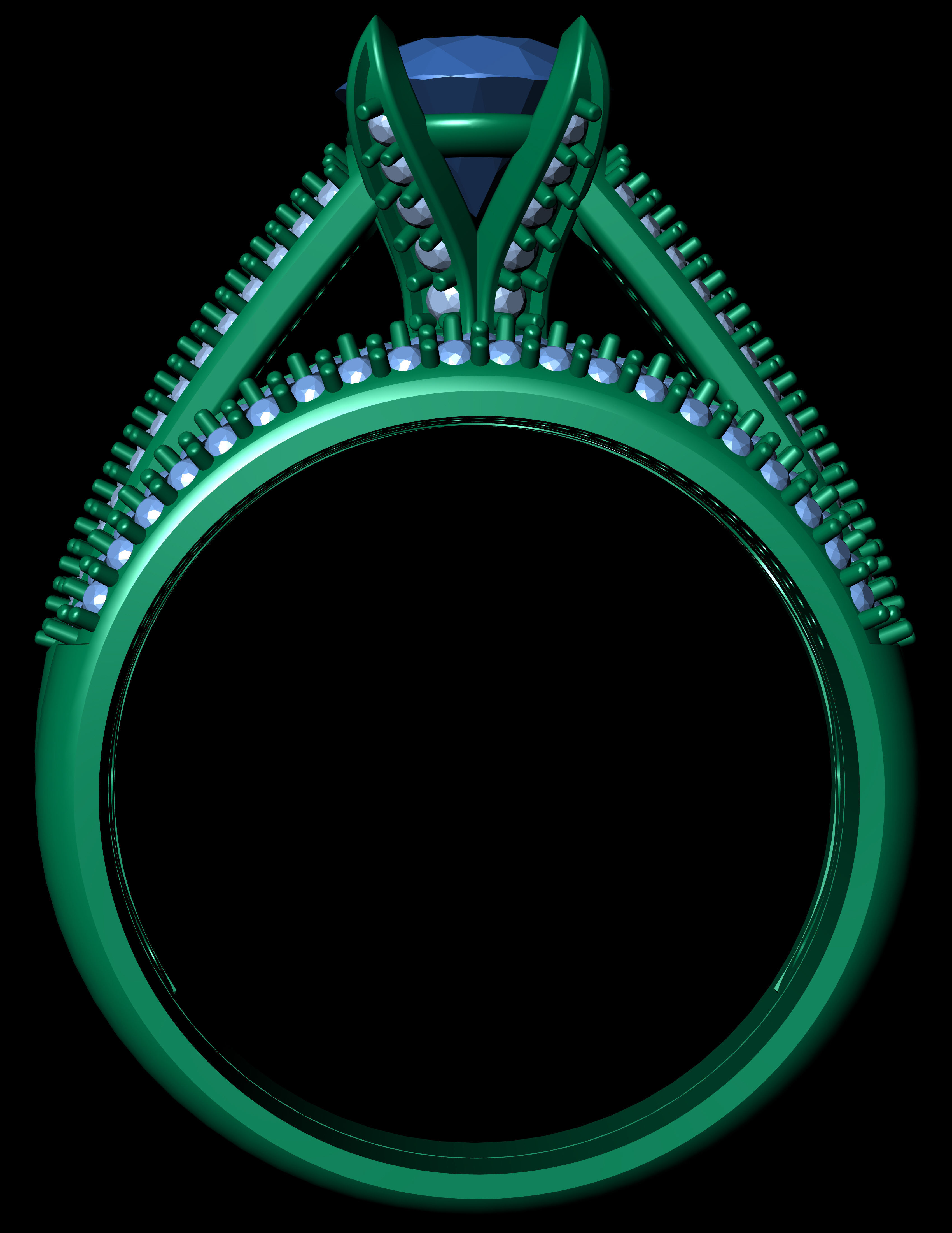 Gorgeous Diamond Ring 3D Print Model 3D print model_7