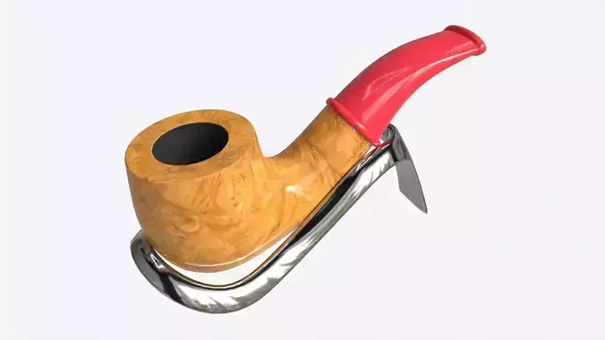 Smoking Pipe Small Briar Wood 02 3D model
