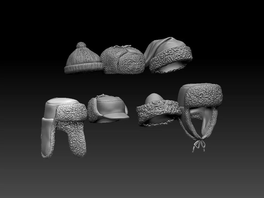 hats winter 3D print model