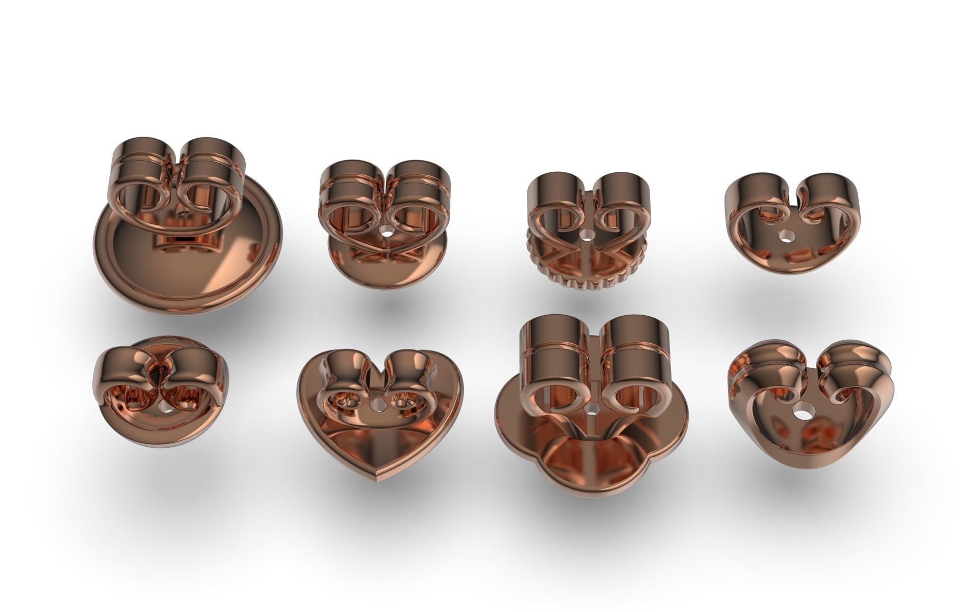 Earring Stud Push Lock Backs 3D print model_5