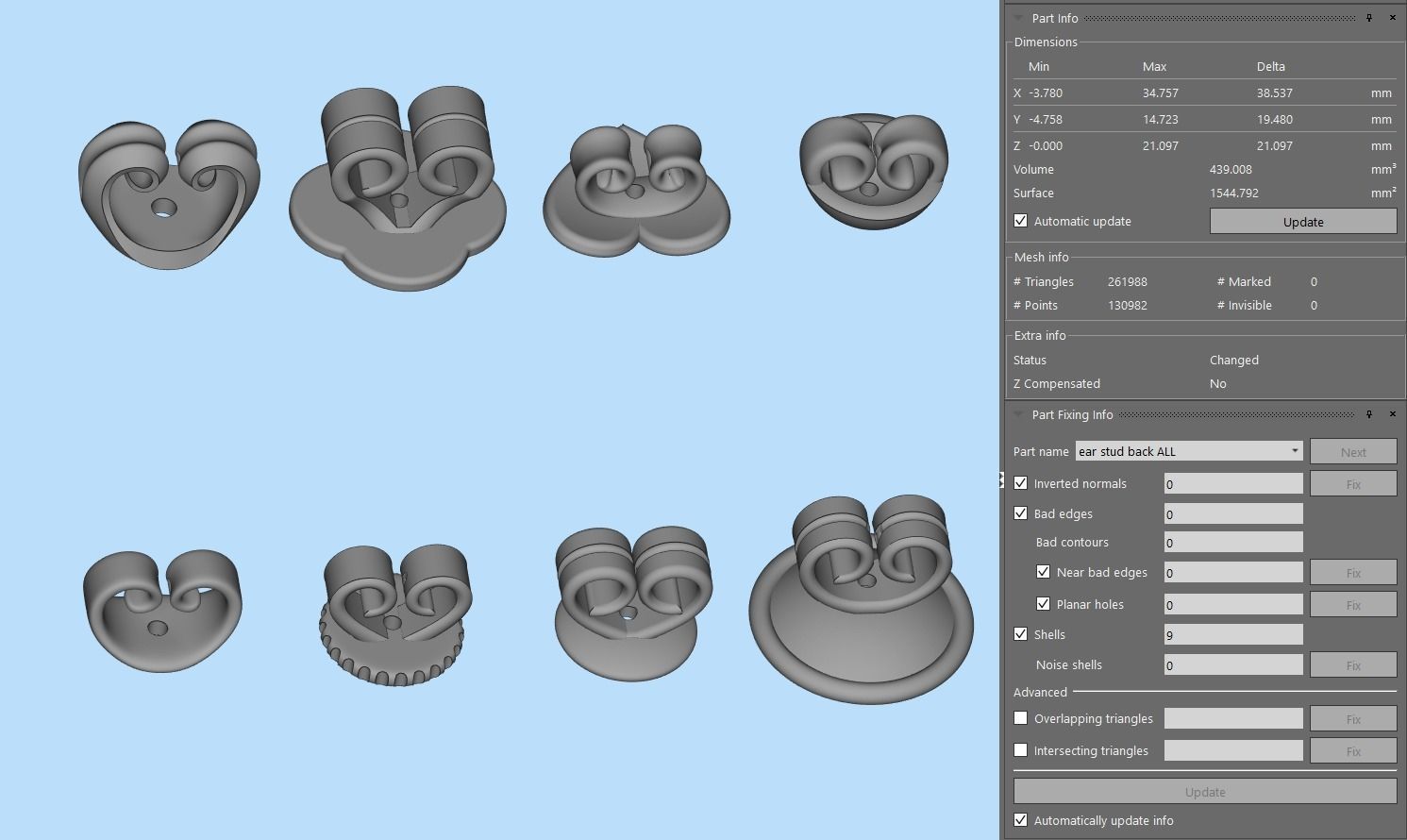 Earring Stud Push Lock Backs 3D print model_12