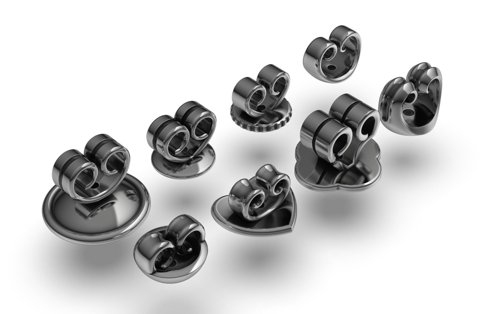 Earring Stud Push Lock Backs 3D print model_6