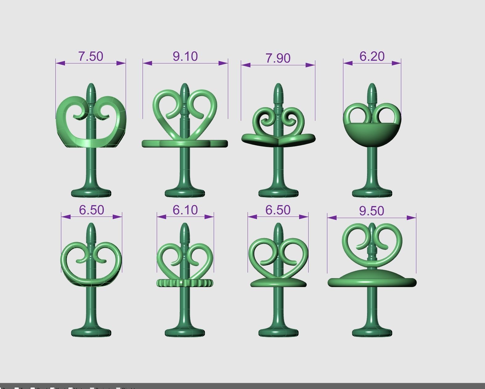 Earring Stud Push Lock Backs 3D print model_8