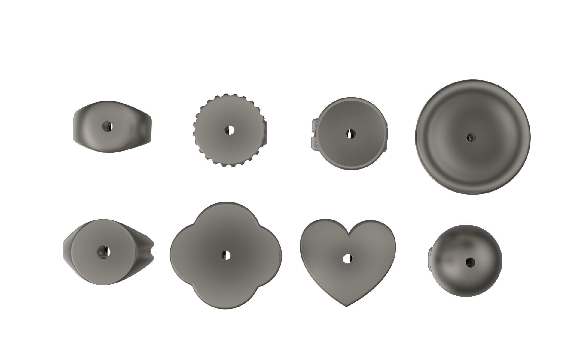 Earring Stud Push Lock Backs 3D print model_2