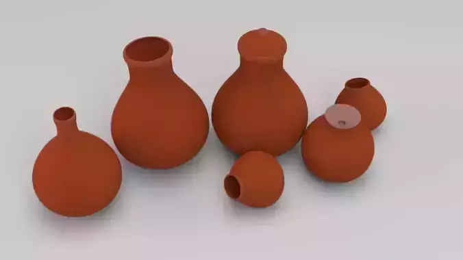 Clay pot   Low-poly 3D model