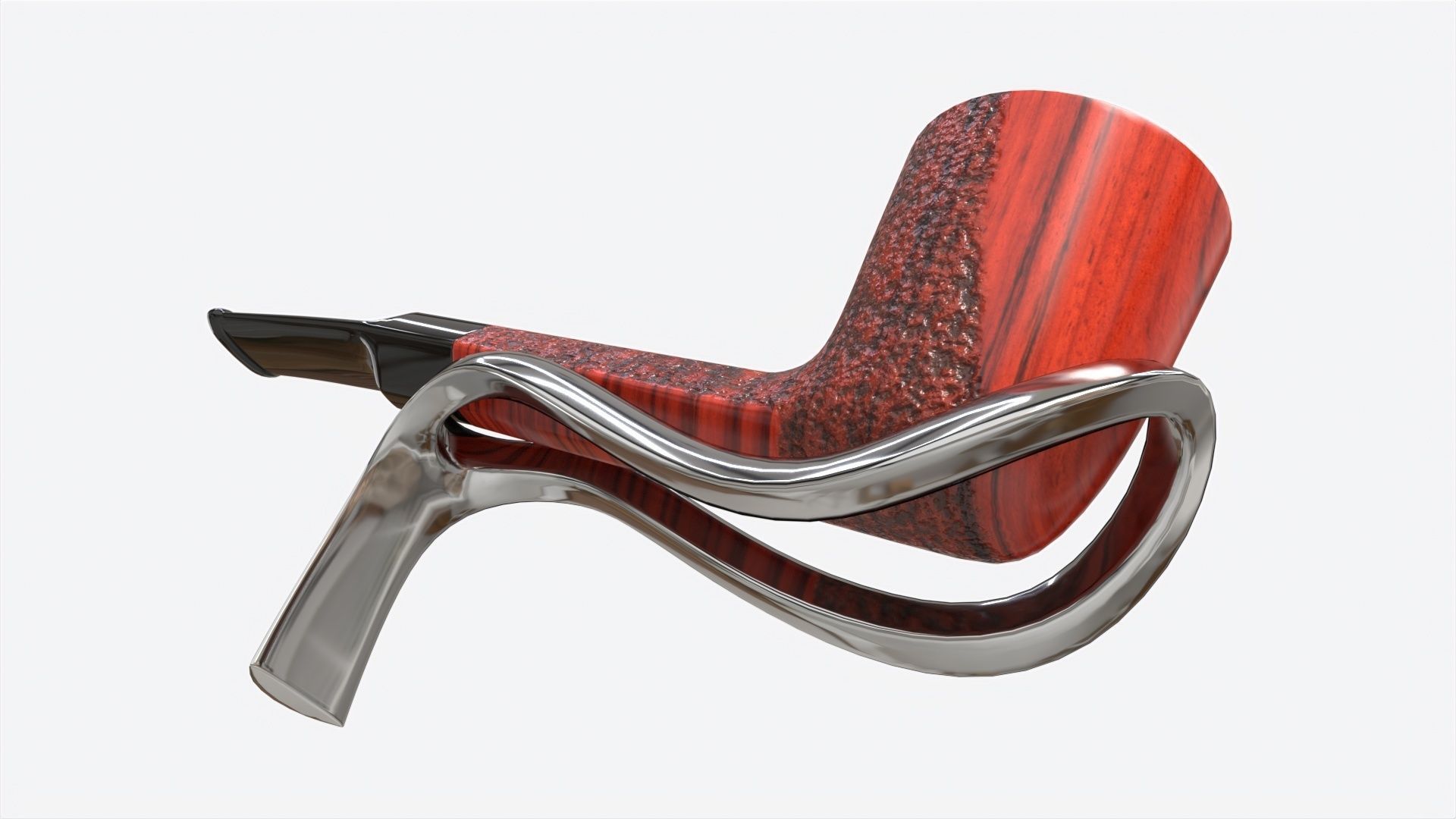 Smoking Pipe Straight Briar Wood 03 3D model_3