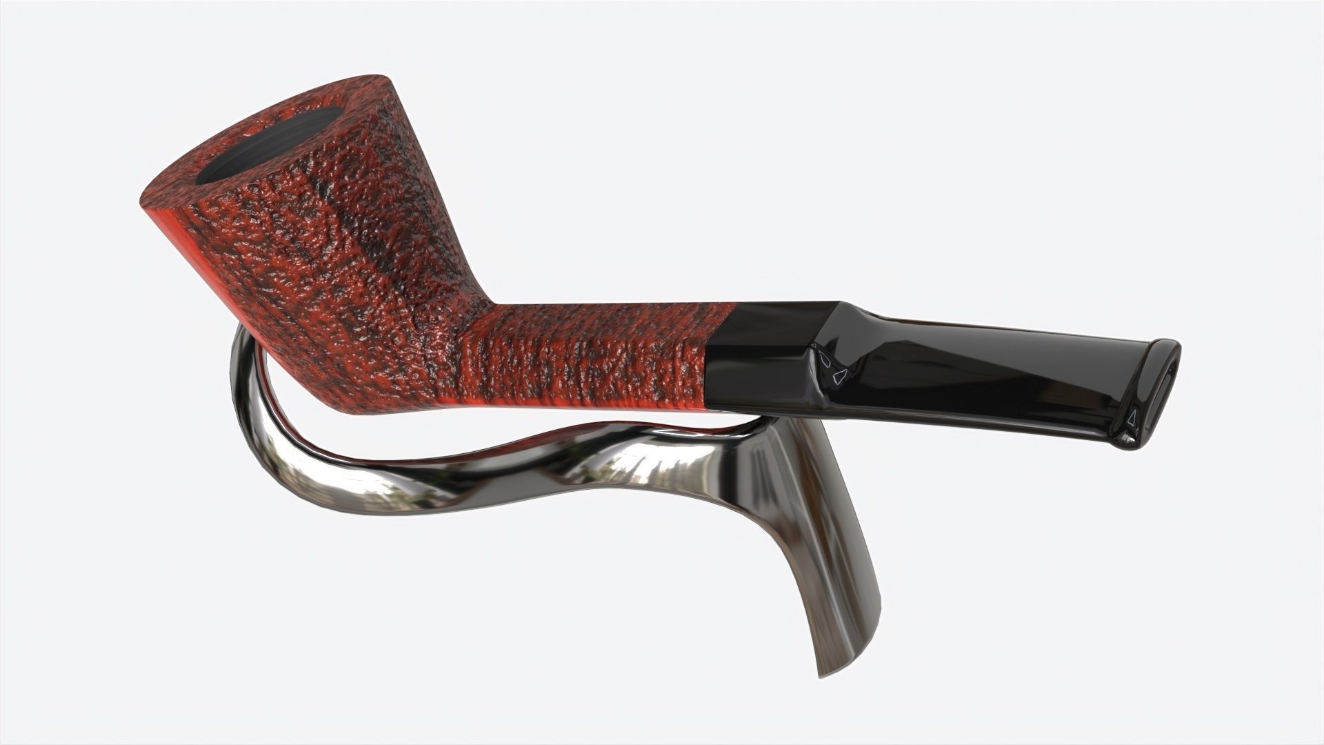Smoking Pipe Straight Briar Wood 03 3D model_2