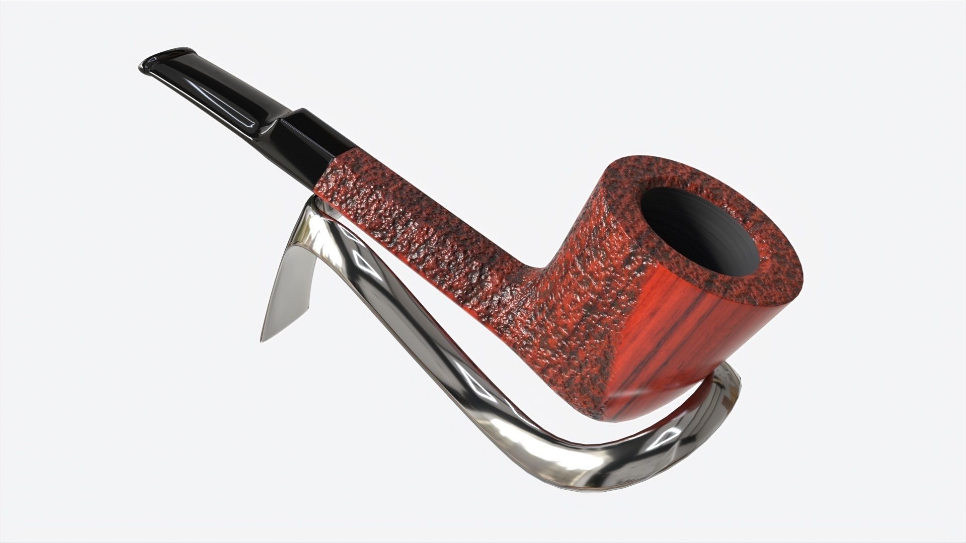 Smoking Pipe Straight Briar Wood 03 3D model_1