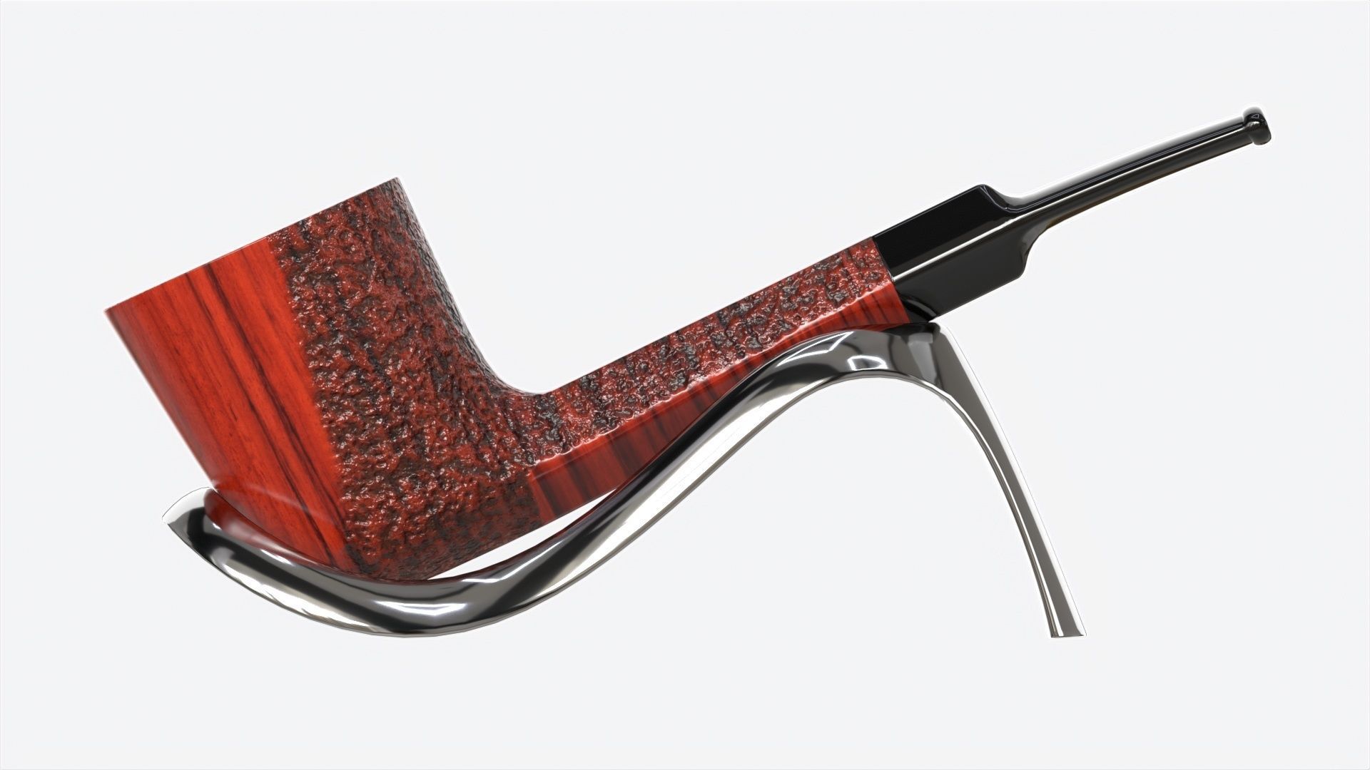 Smoking Pipe Straight Briar Wood 03 3D model_4
