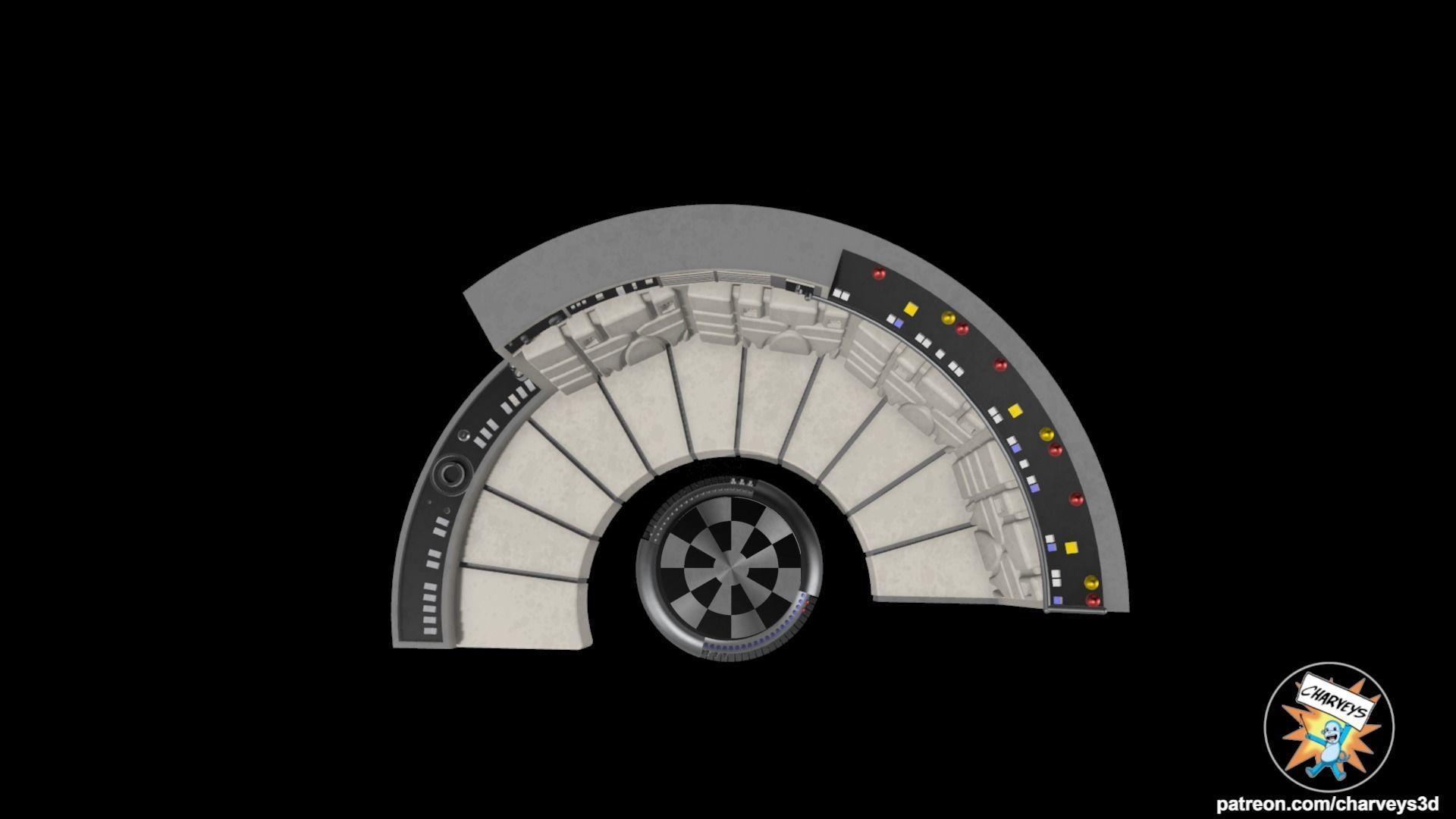 Star Wars Dejarik Table and Seating for action figure dioramas 3D print model_2