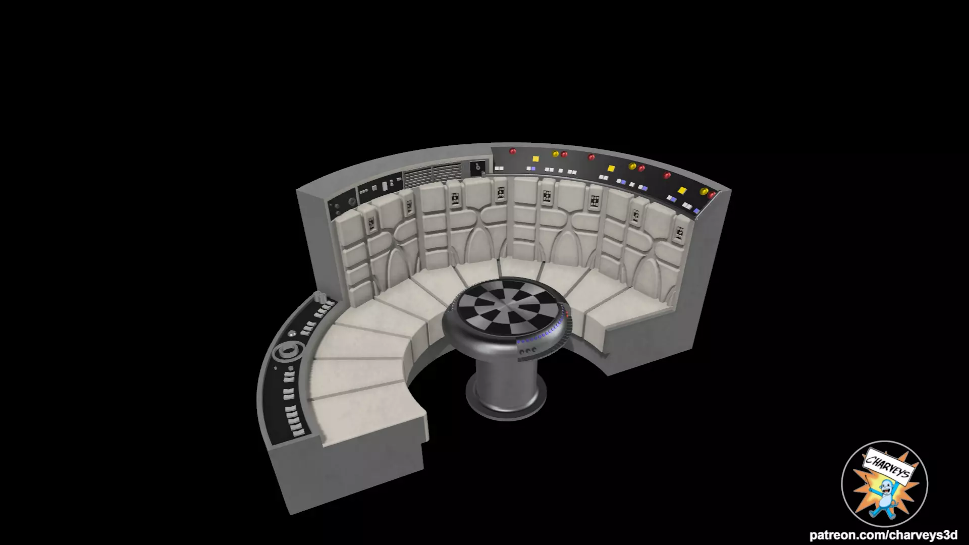 Star Wars Dejarik Table and Seating for action figure dioramas 3D print model_0