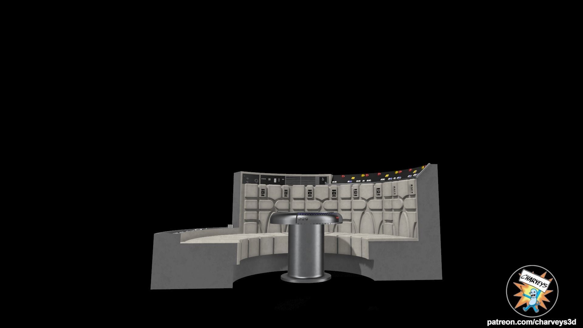 Star Wars Dejarik Table and Seating for action figure dioramas 3D print model_3