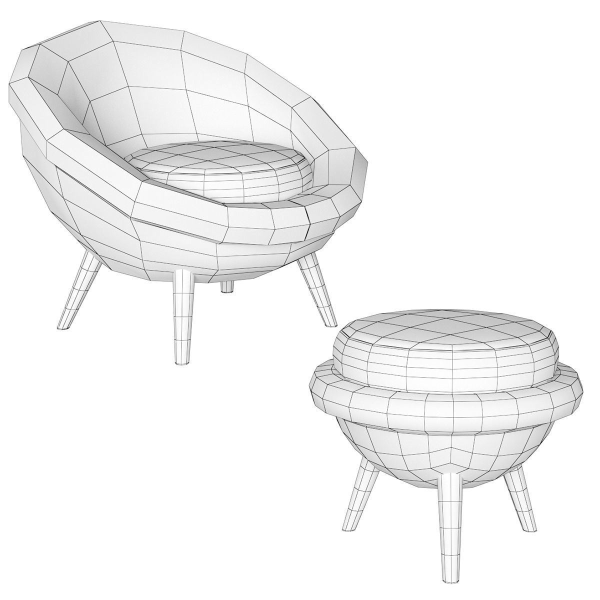 Armchair Grand Oeuf 3D model_4