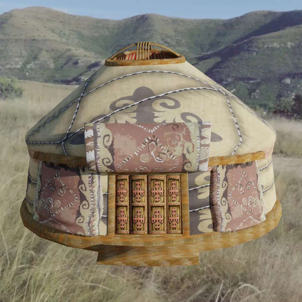 Cartoon Yurt 4 - Low Poly Game Ready Low-poly 3D model_0