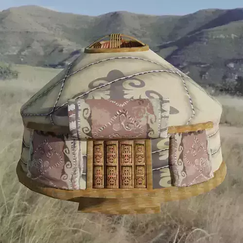 Cartoon Yurt 4 - Low Poly Game Ready Low-poly 3D model