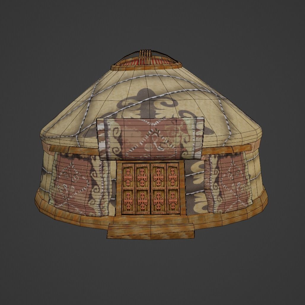 Cartoon Yurt 4 - Low Poly Game Ready Low-poly 3D model_11