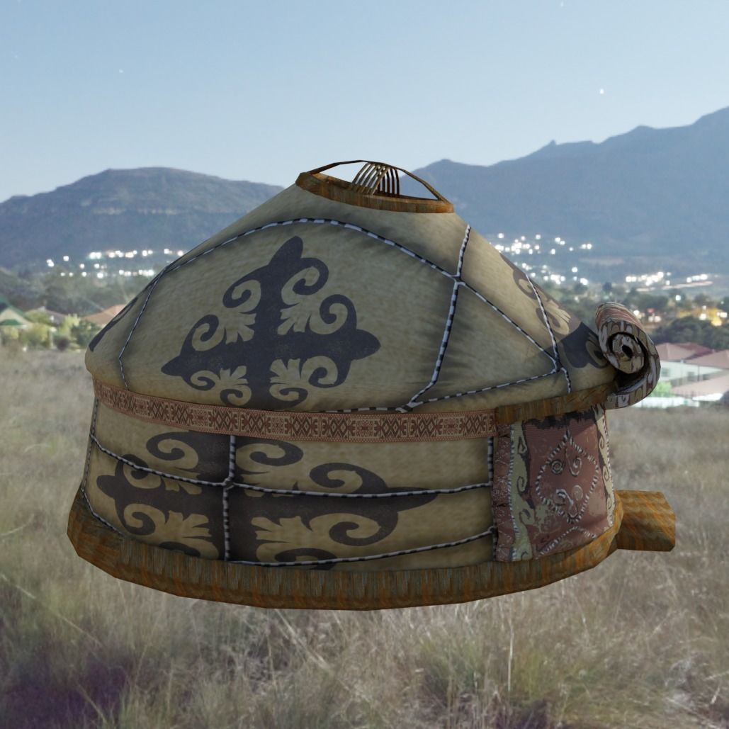 Cartoon Yurt 4 - Low Poly Game Ready Low-poly 3D model_3