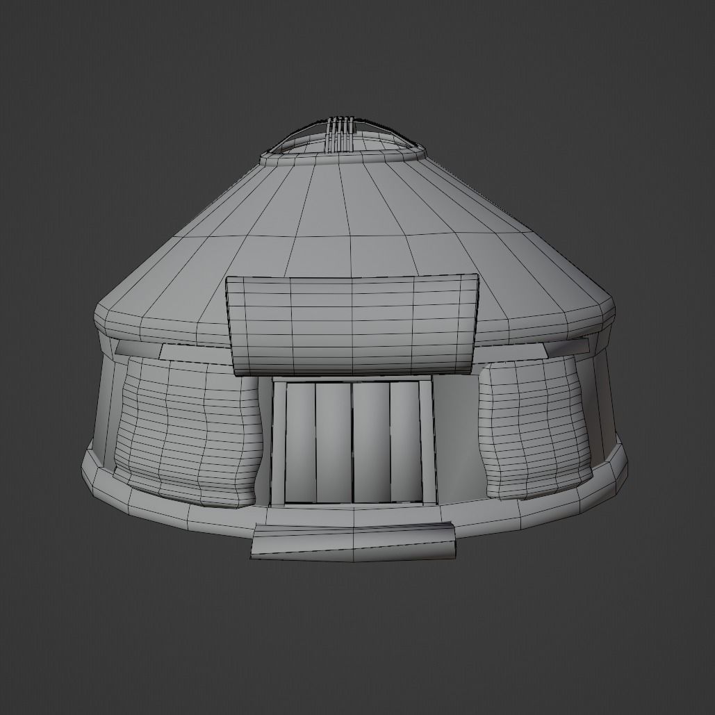 Cartoon Yurt 4 - Low Poly Game Ready Low-poly 3D model_12