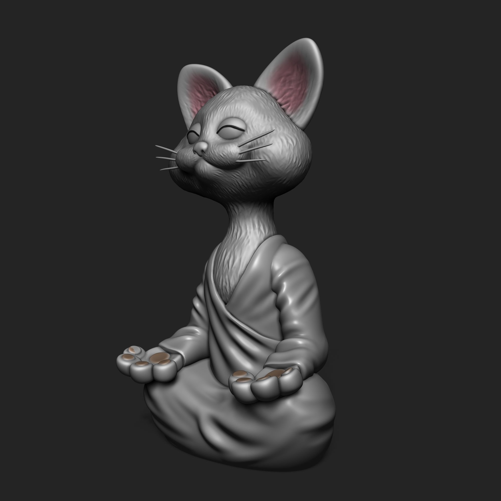 Relaxing Cat  3D print model_3