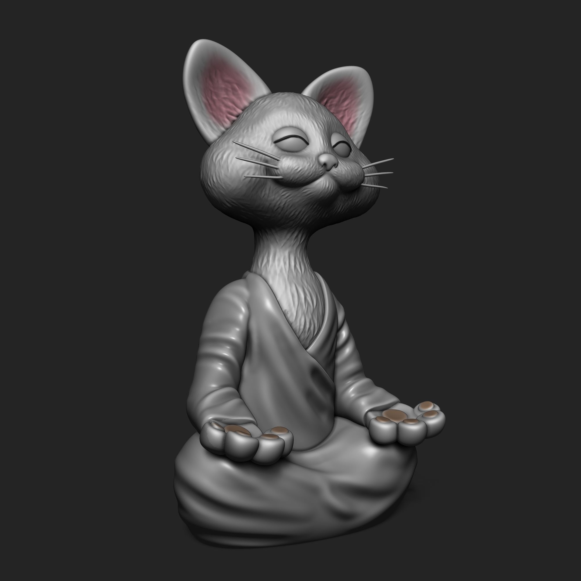 Relaxing Cat  3D print model_2