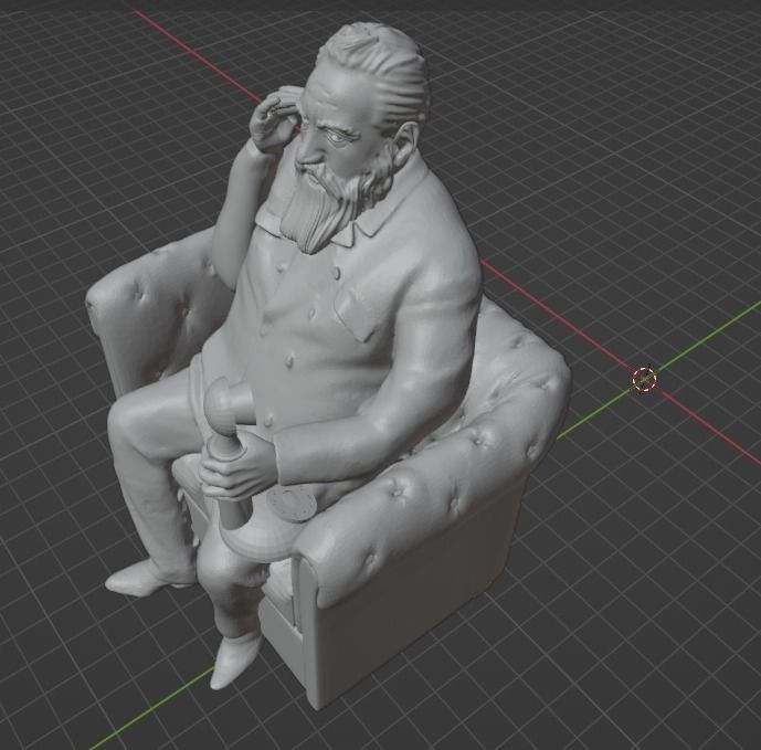Alexander Graham Bell Statue 3D print model_7