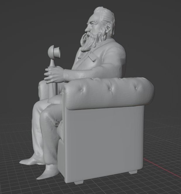 Alexander Graham Bell Statue 3D print model_8