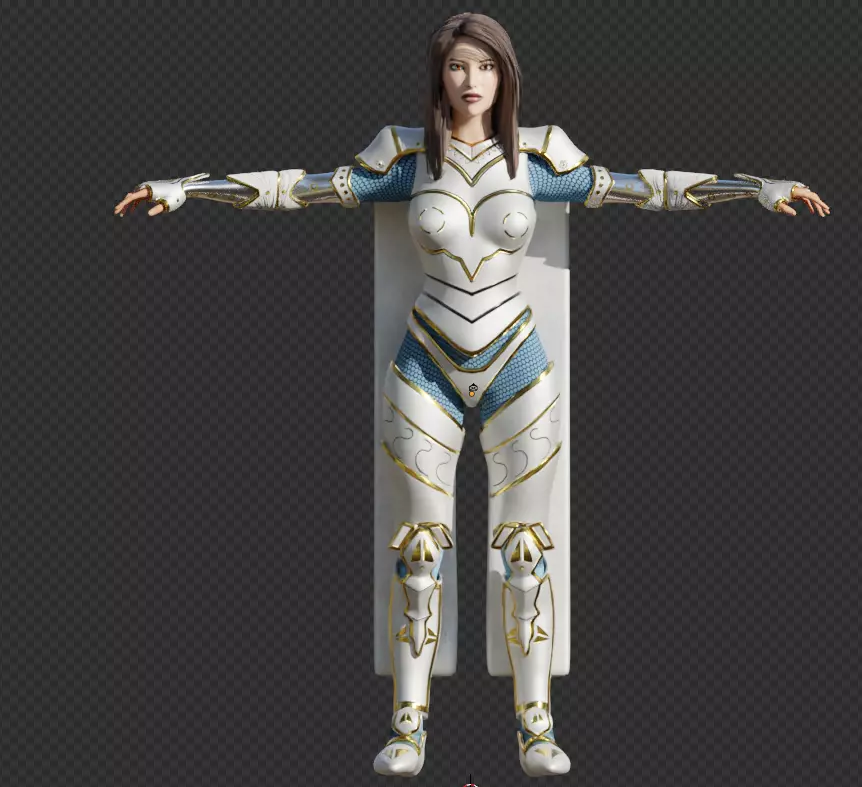 Cyber Punk Female Character Low-poly 3D model 3D model