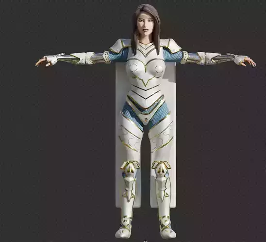 Cyber Punk Female Character Low-poly 3D model 3D model