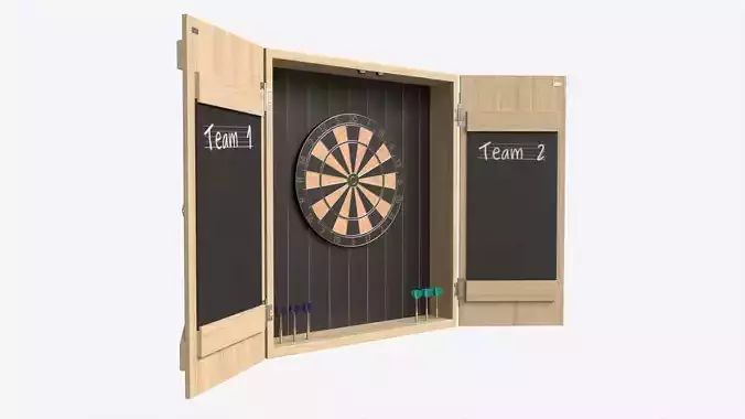 Dartboard Cabinet Minimalist Open