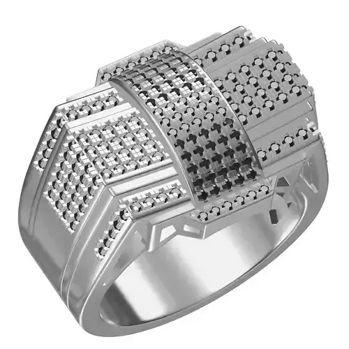 Unique Black Diamond Cocktail Ring for Men