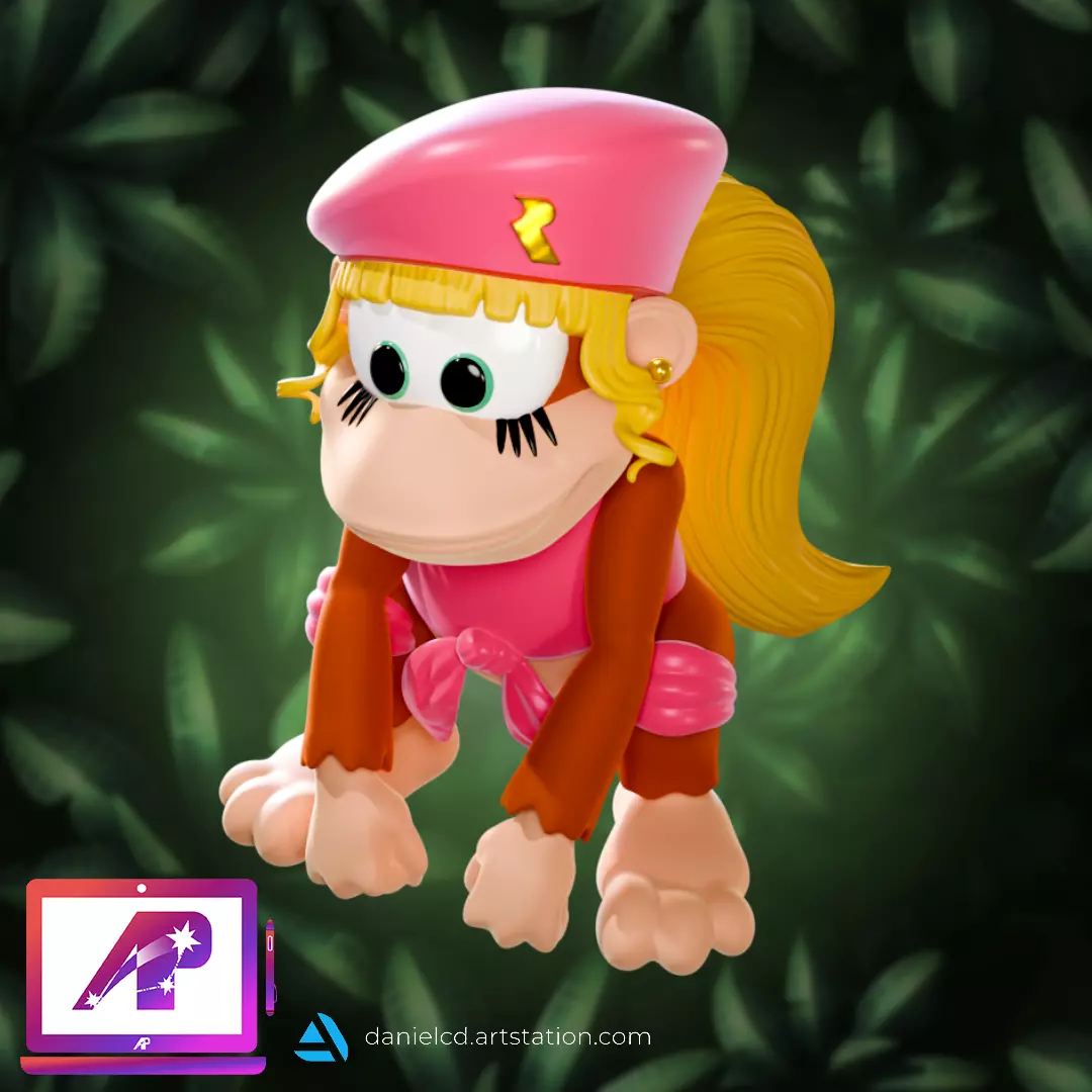 ChessPack Dixie Kong Rareware era 3D print model_0