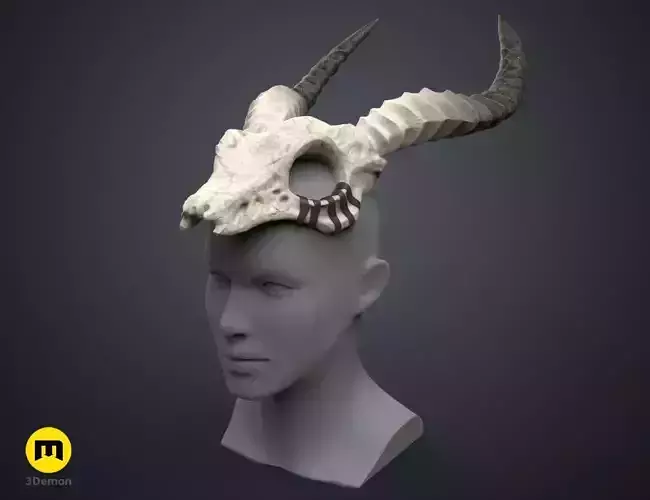 Shaman Skull with Horns 3D print model Shaman Skull with Horns 3D print model