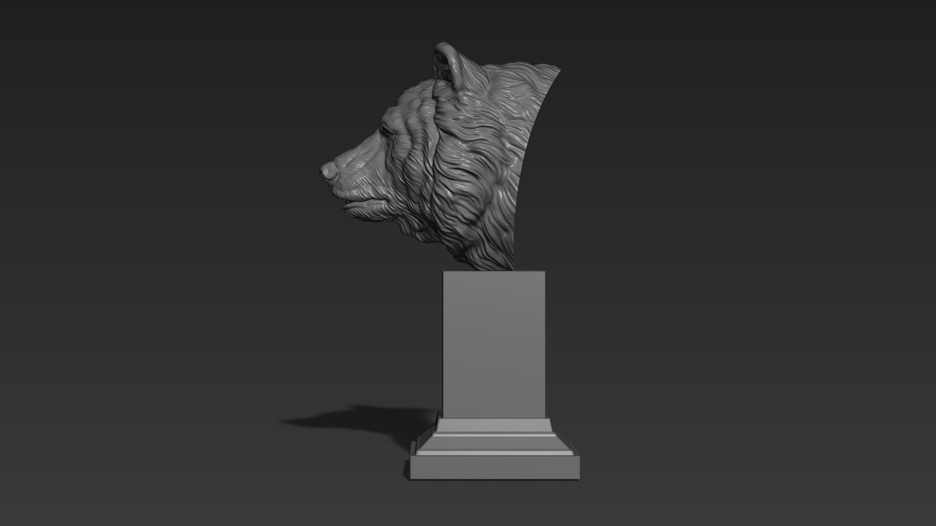 Bear head shaggy 3D print model_16