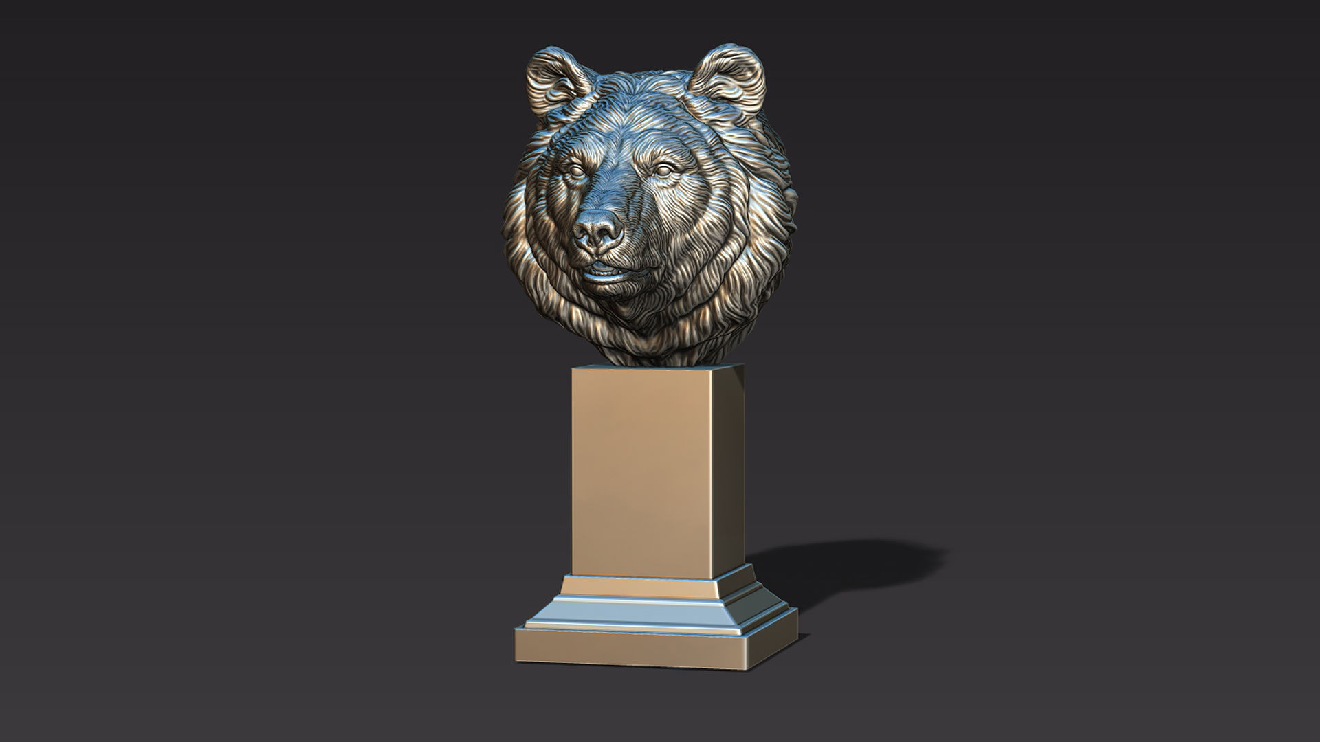 Bear head shaggy 3D print model_13