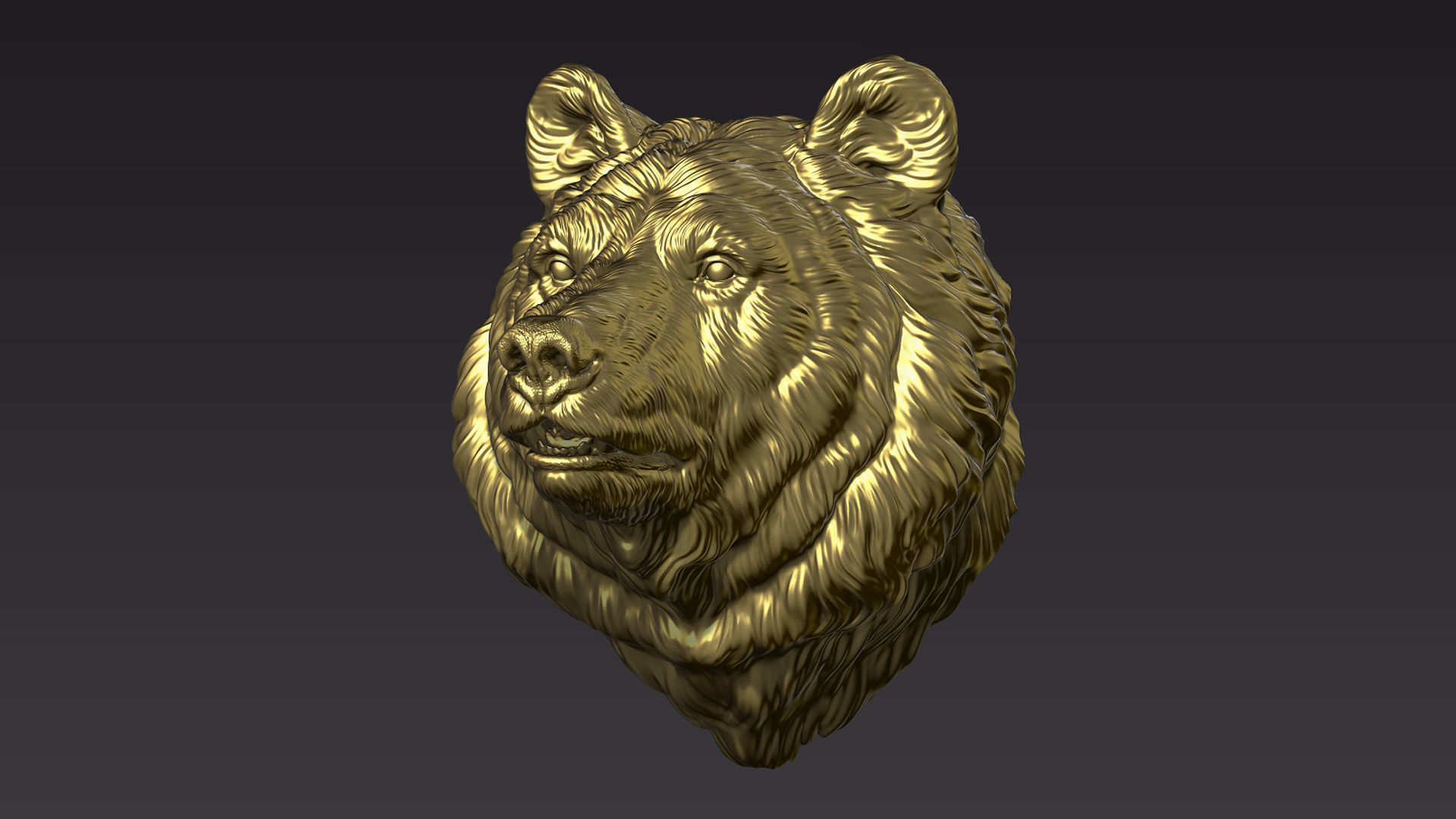 Bear head shaggy 3D print model_12