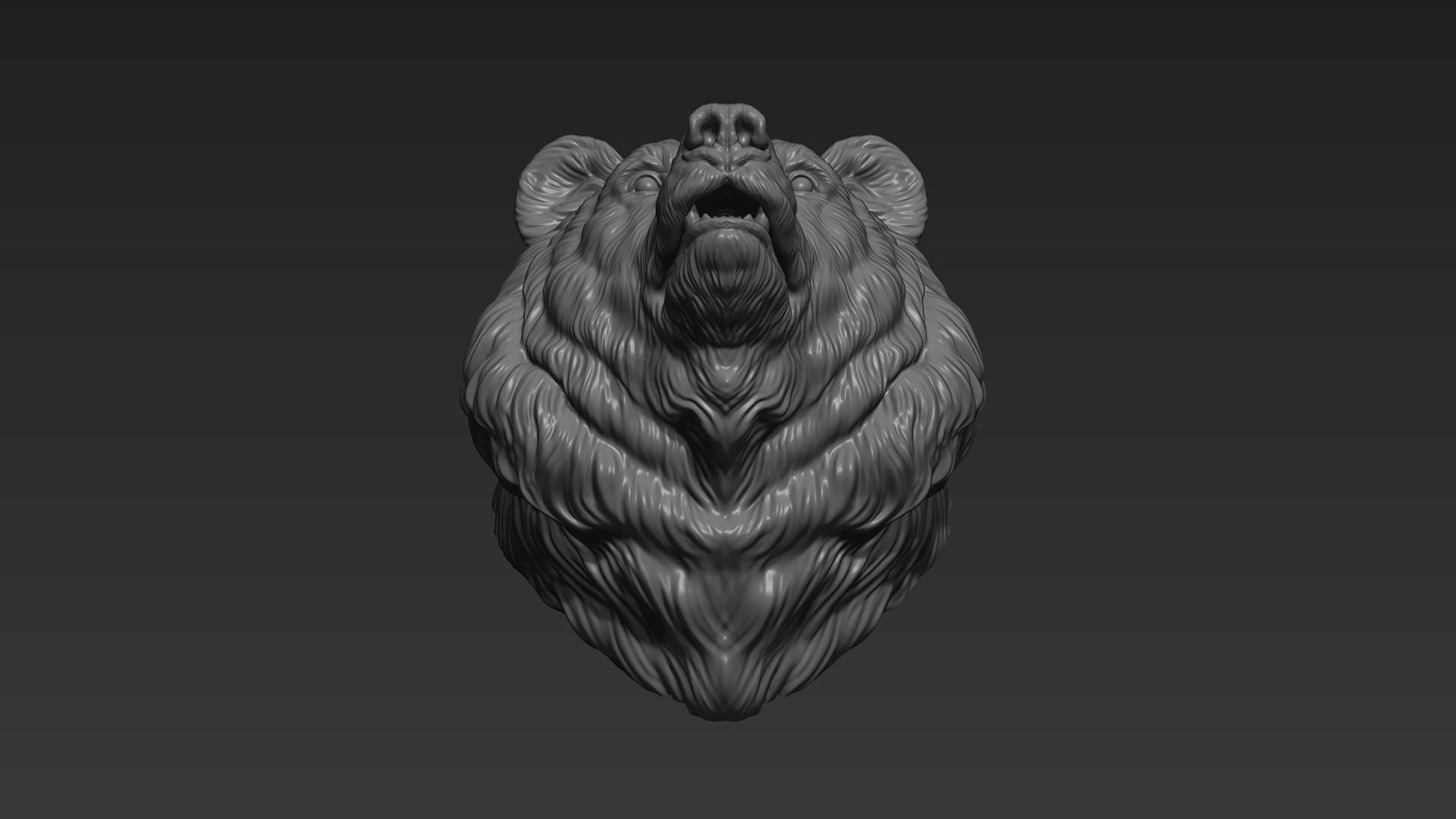Bear head shaggy 3D print model_5