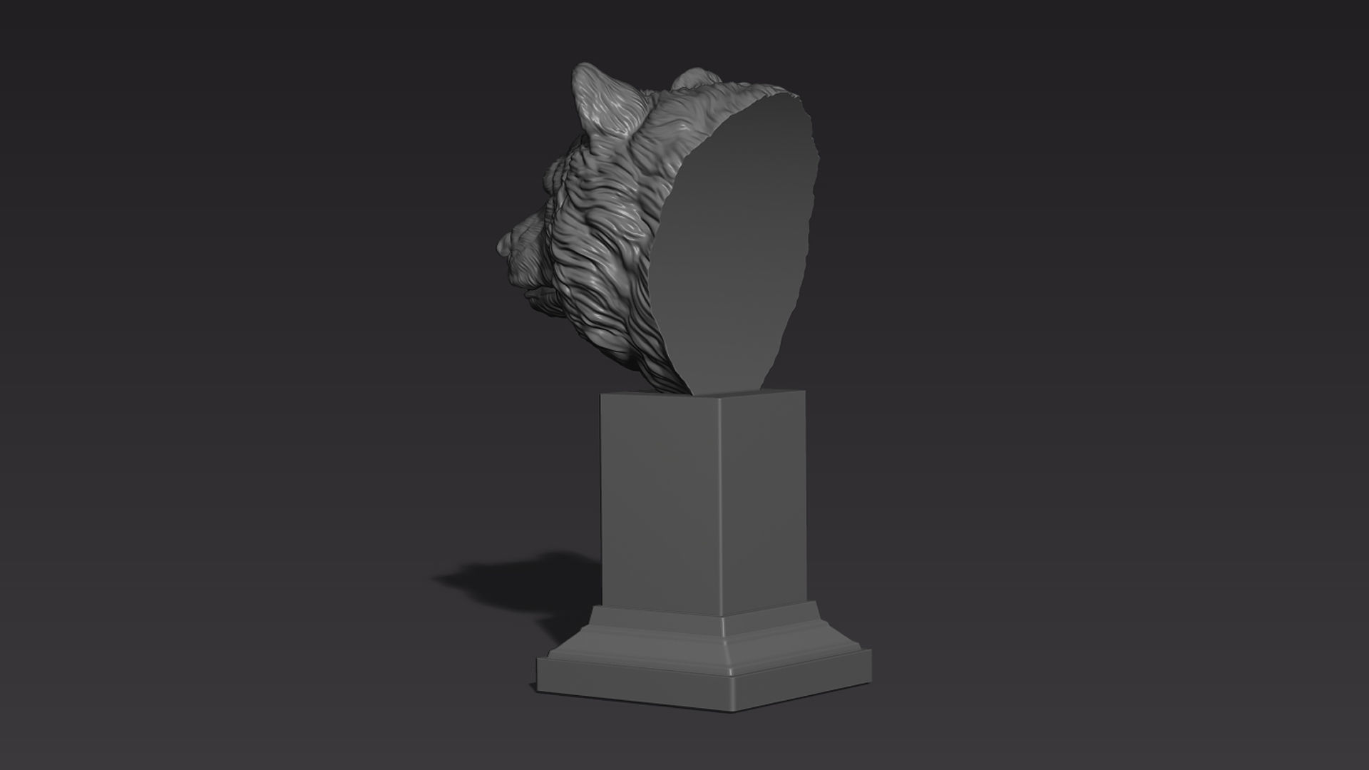 Bear head shaggy 3D print model_15