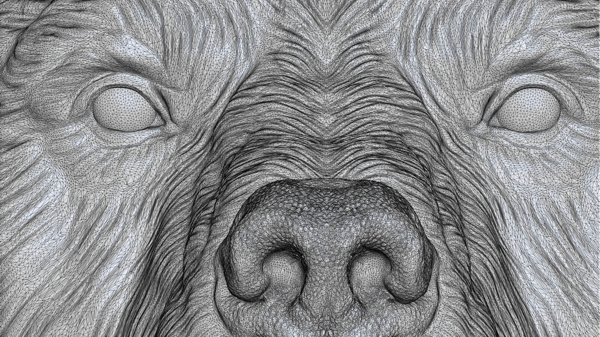 Bear head shaggy 3D print model_19