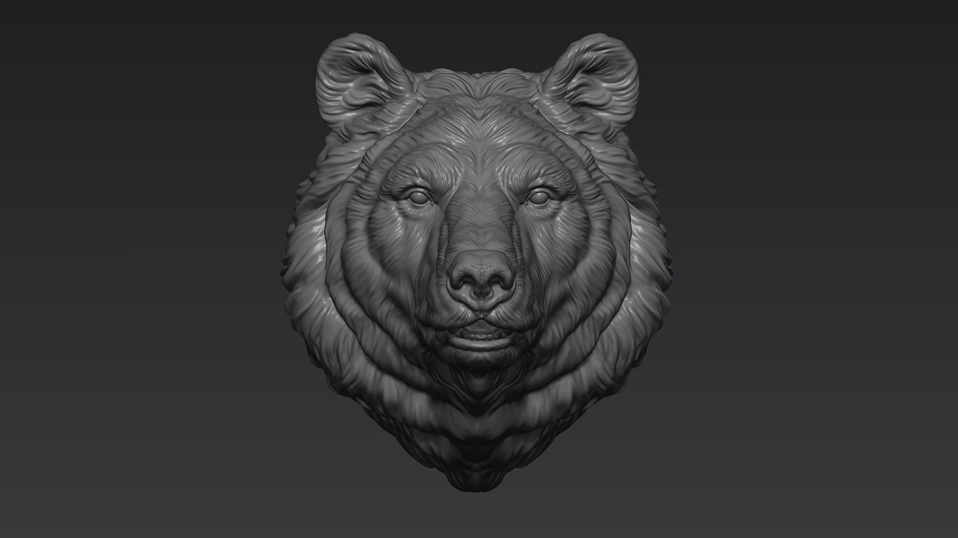 Bear head shaggy 3D print model_7