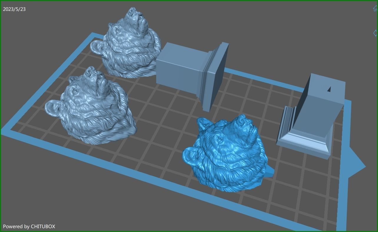 Bear head shaggy 3D print model_22