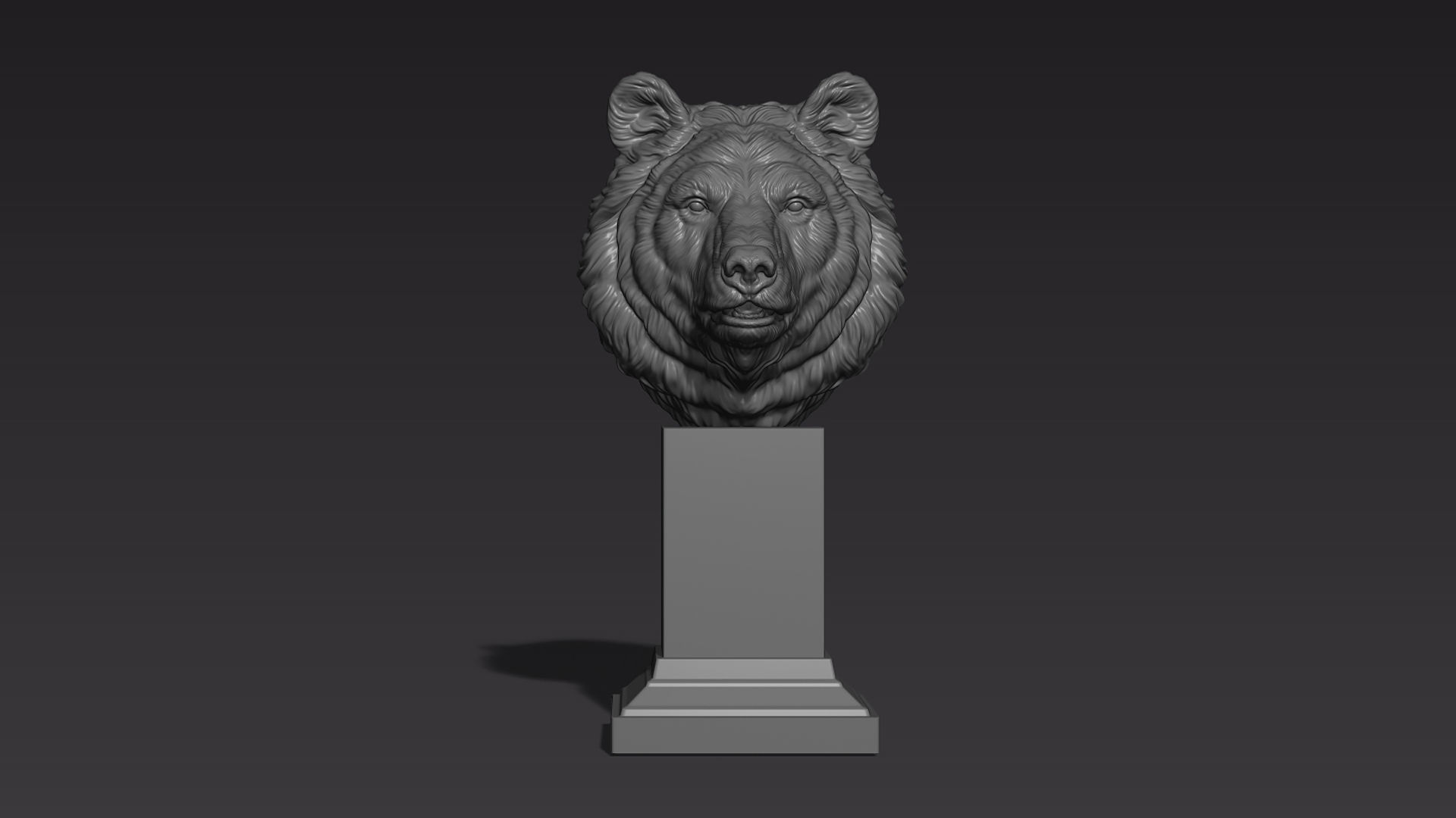 Bear head shaggy 3D print model_17